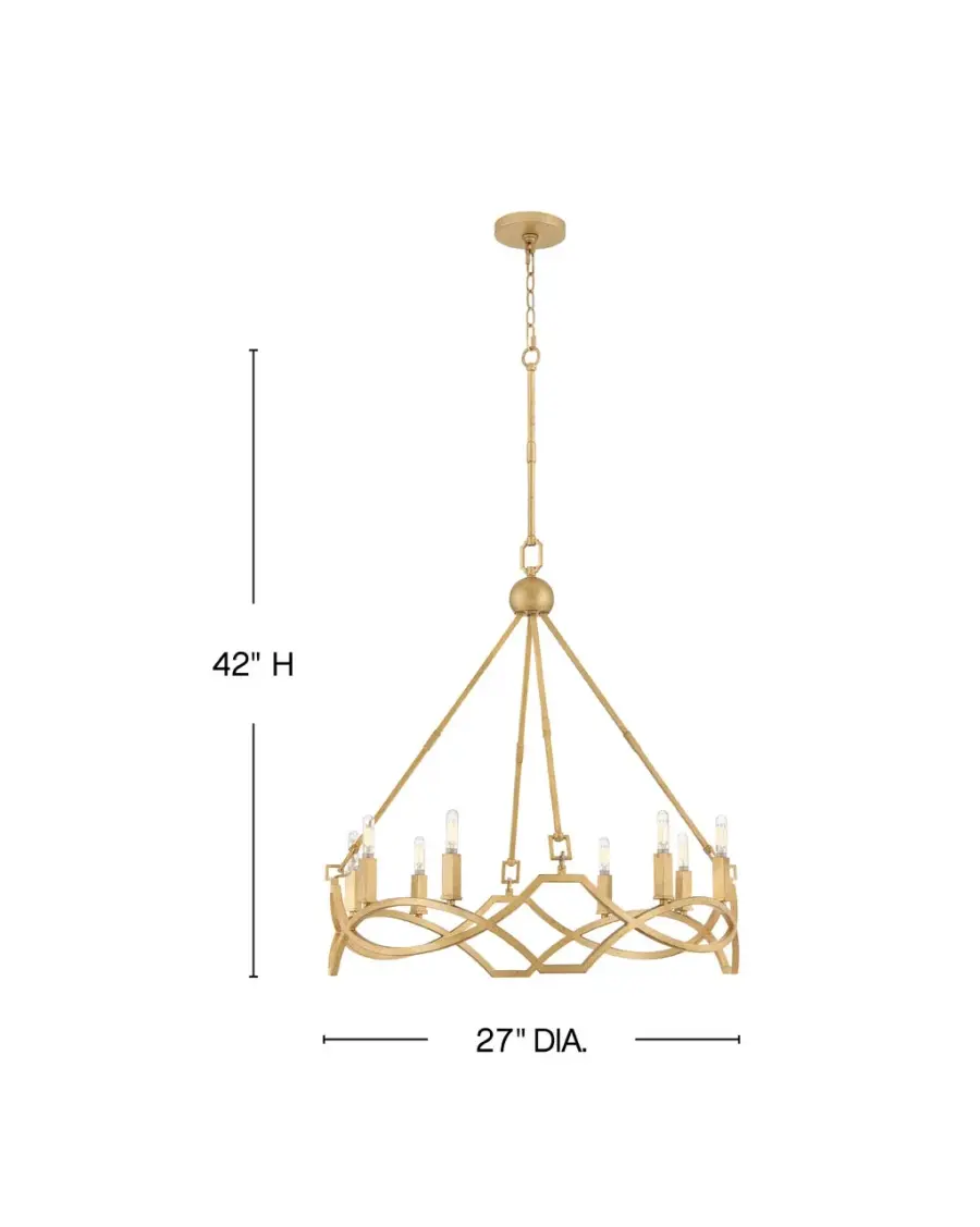 Leona LED Chandelier in Distressed Brass - Image 2