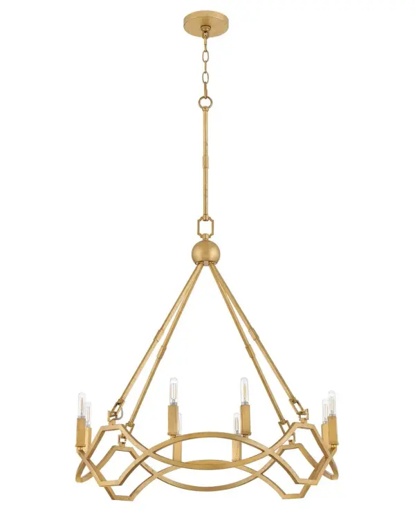 Leona LED Chandelier in Distressed Brass - Image 3