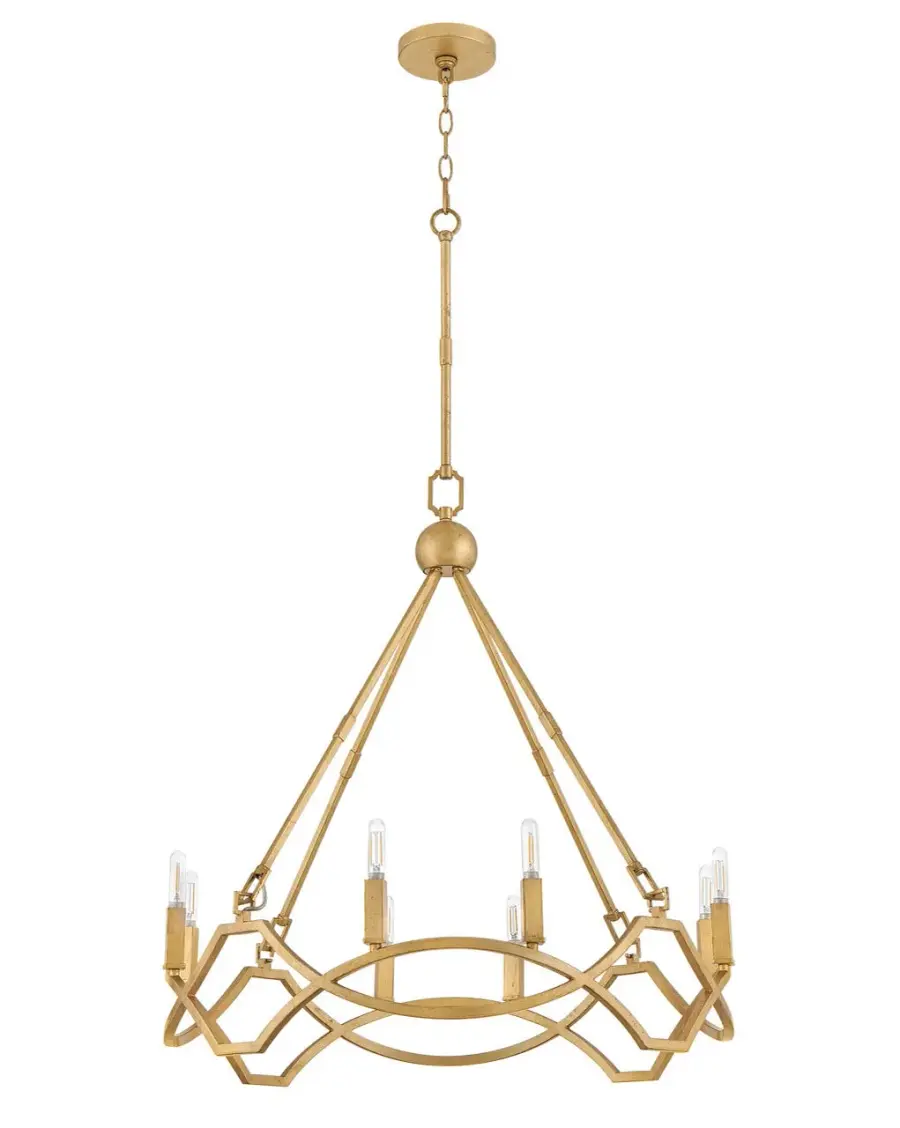 Leona LED Chandelier in Distressed Brass - Image 3