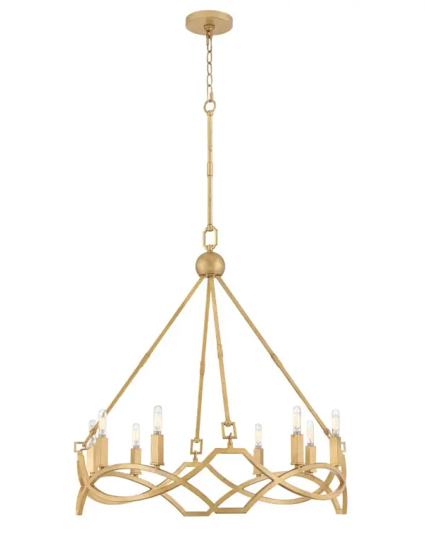 Leona LED Chandelier in Distressed Brass - Image 4