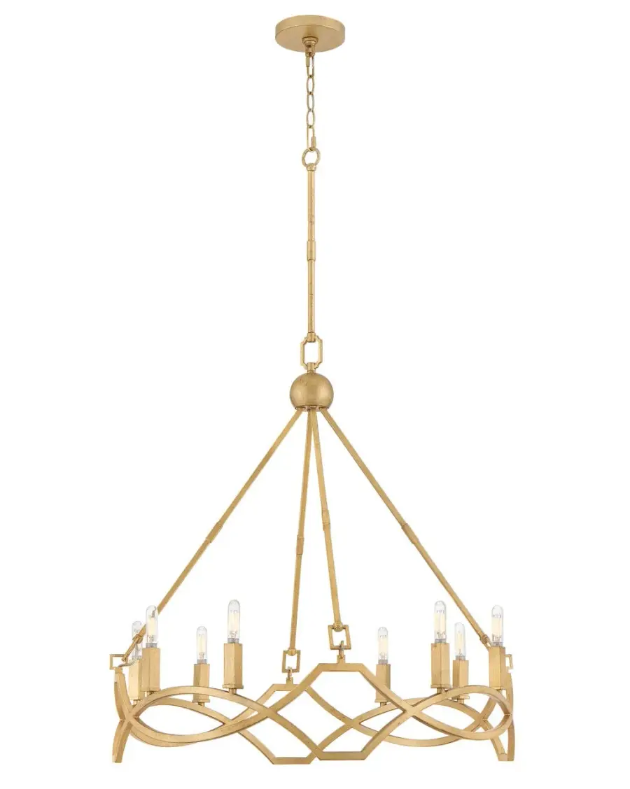 Leona LED Chandelier in Distressed Brass - Image 4