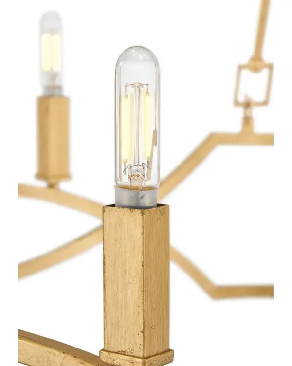Leona LED Chandelier in Distressed Brass - Image 5