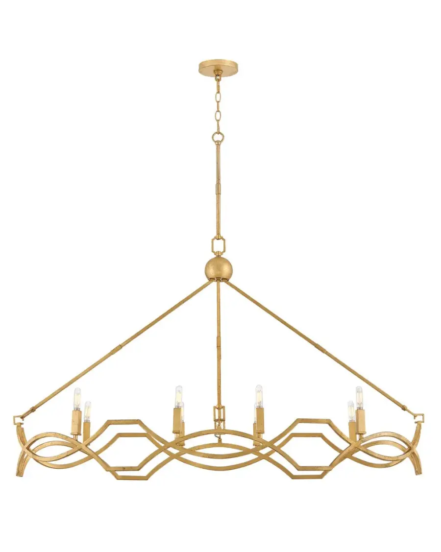 Leona LED Linear Chandelier in Distressed Brass - Image 5
