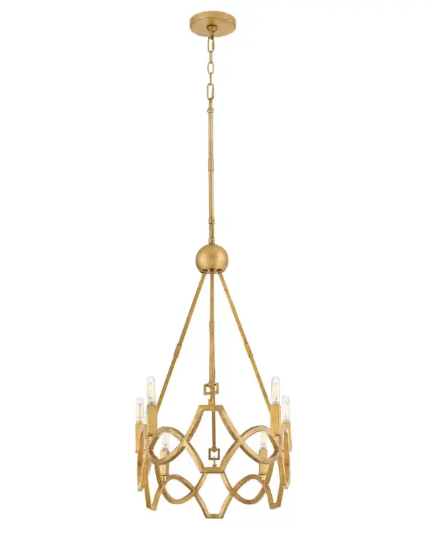 Leona LED Linear Chandelier in Distressed Brass - Image 6