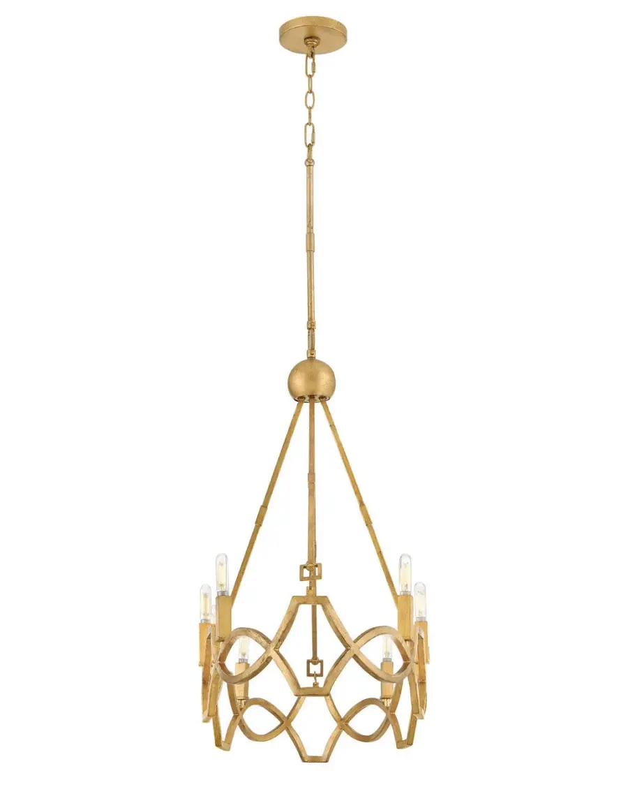 Leona LED Linear Chandelier in Distressed Brass - Image 6
