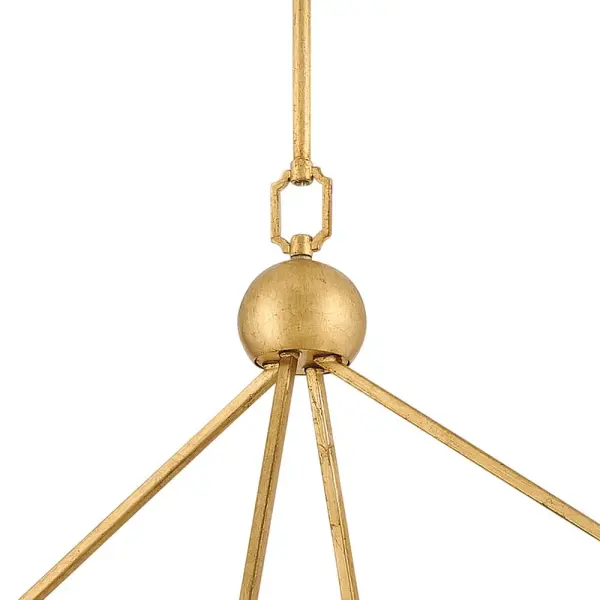 Leona LED Linear Chandelier in Distressed Brass - Image 7