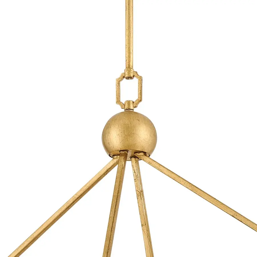 Leona LED Linear Chandelier in Distressed Brass - Image 7