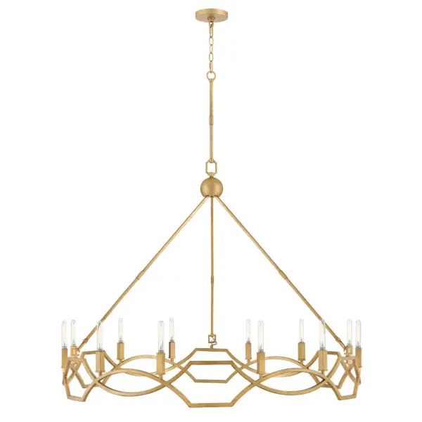 Leona’s decorative scrollwork is crafted from a gently curved, smoothly welded frame finished in hand-leafed Distressed Brass. Clean shapes complemented by exposed candelabra lamps create a family of formal fixtures with undeniable charm.