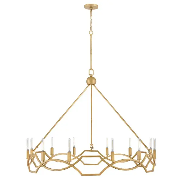 Leona LED Chandelier in Distressed Brass - Image 3