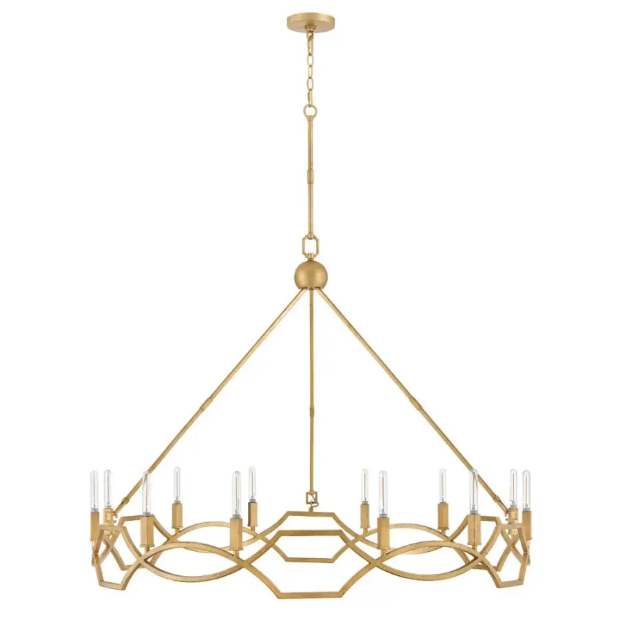 Leona LED Chandelier in Distressed Brass - Image 3
