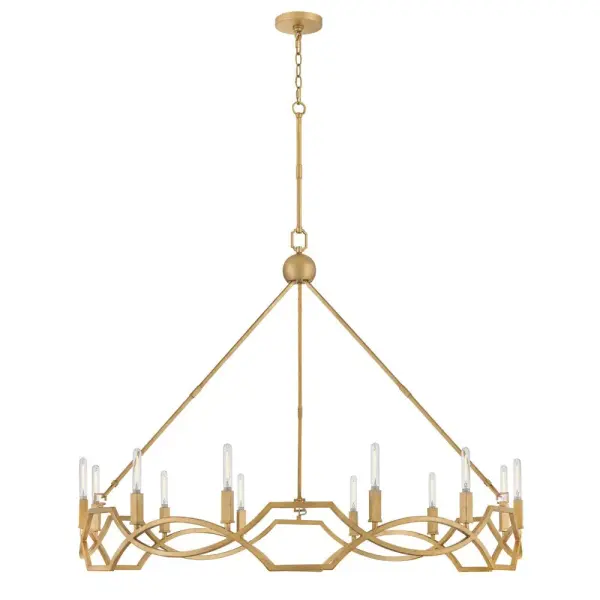 Leona LED Chandelier in Distressed Brass - Image 4