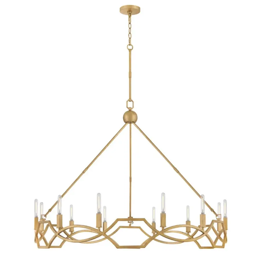 Leona LED Chandelier in Distressed Brass - Image 4