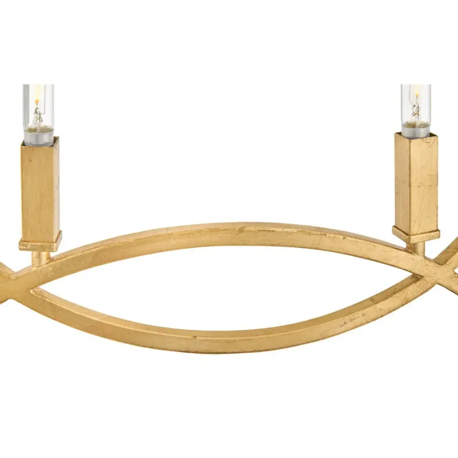 Leona LED Chandelier in Distressed Brass - Image 5
