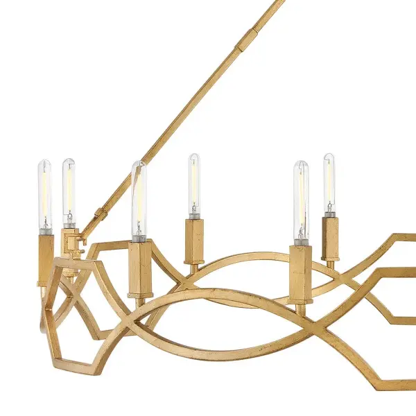 Leona LED Chandelier in Distressed Brass - Image 8