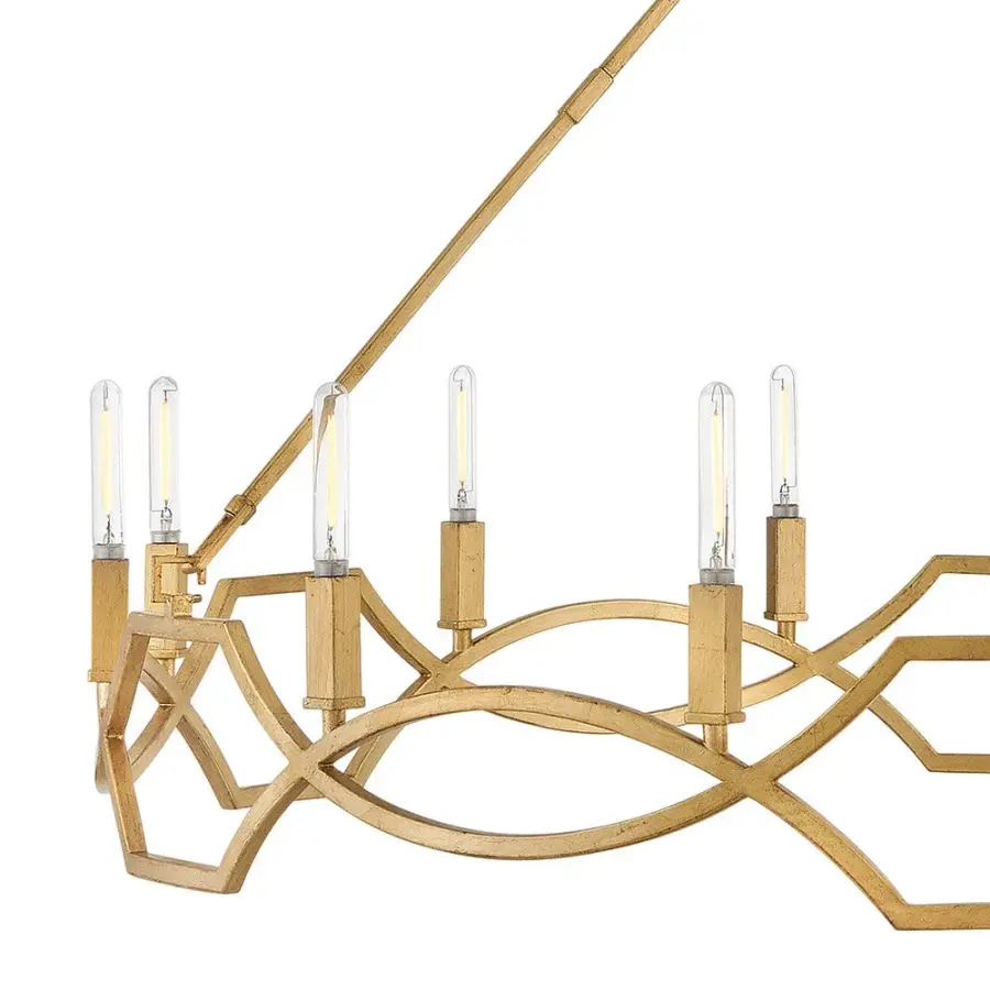 Leona LED Chandelier in Distressed Brass - Image 8