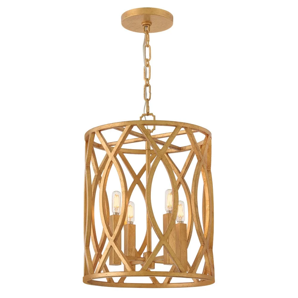 Leona LED Pendant in Distressed Brass