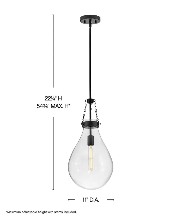 Eloise LED Pendant in Black - Image 2