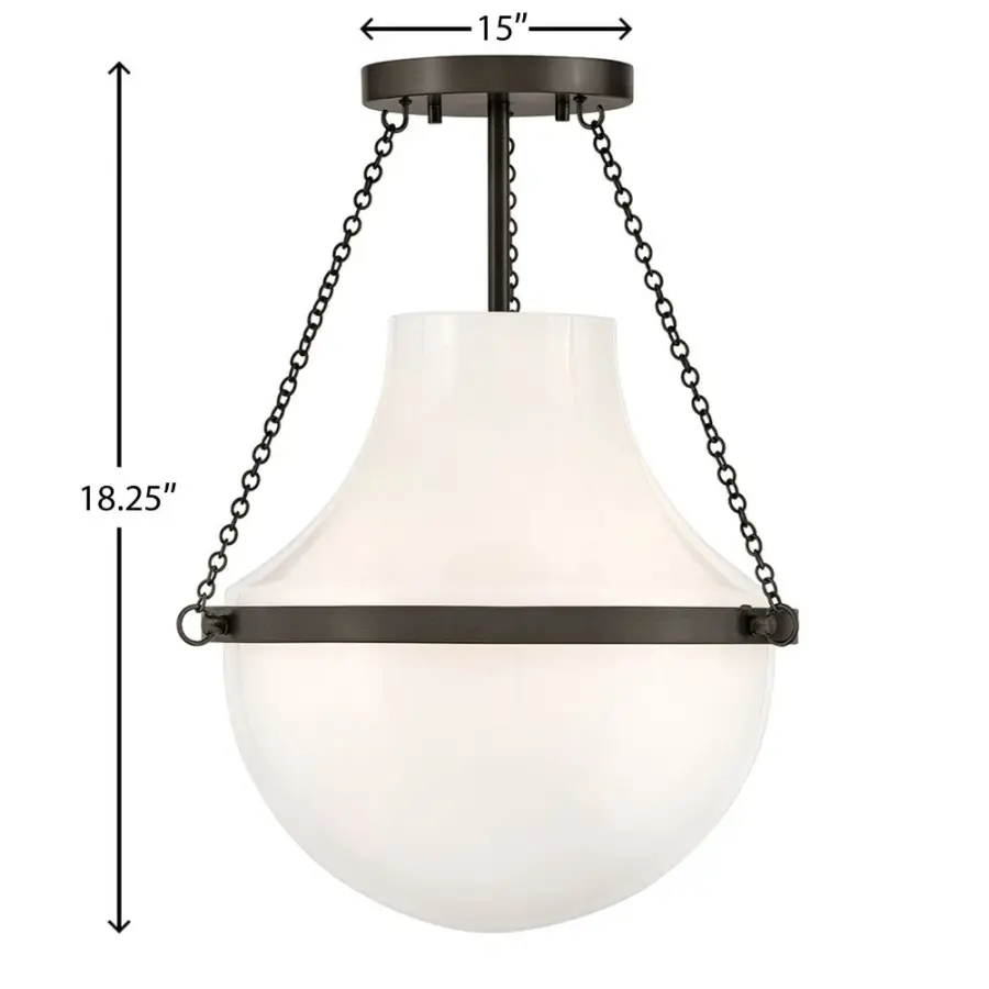 Collins LED Semi-Flush Mount in Black Oxide - Image 2