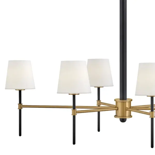 Saunders 6-Light LED Linear Pendant in Black - Image 3