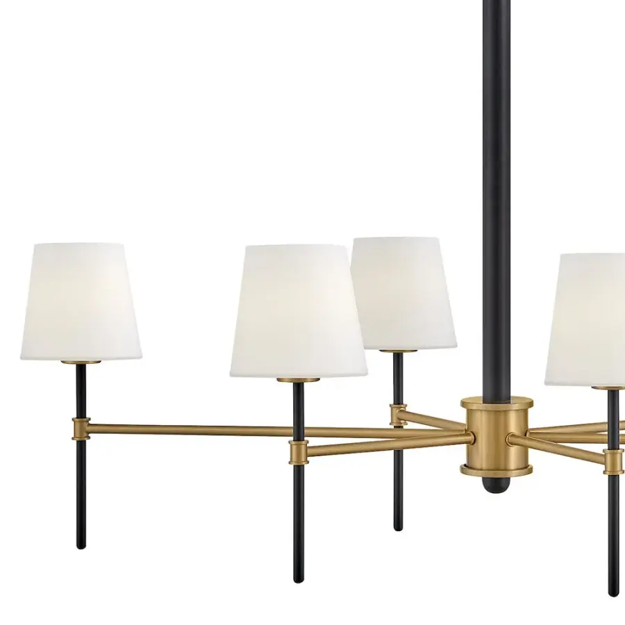 Saunders 6-Light LED Linear Pendant in Black - Image 3