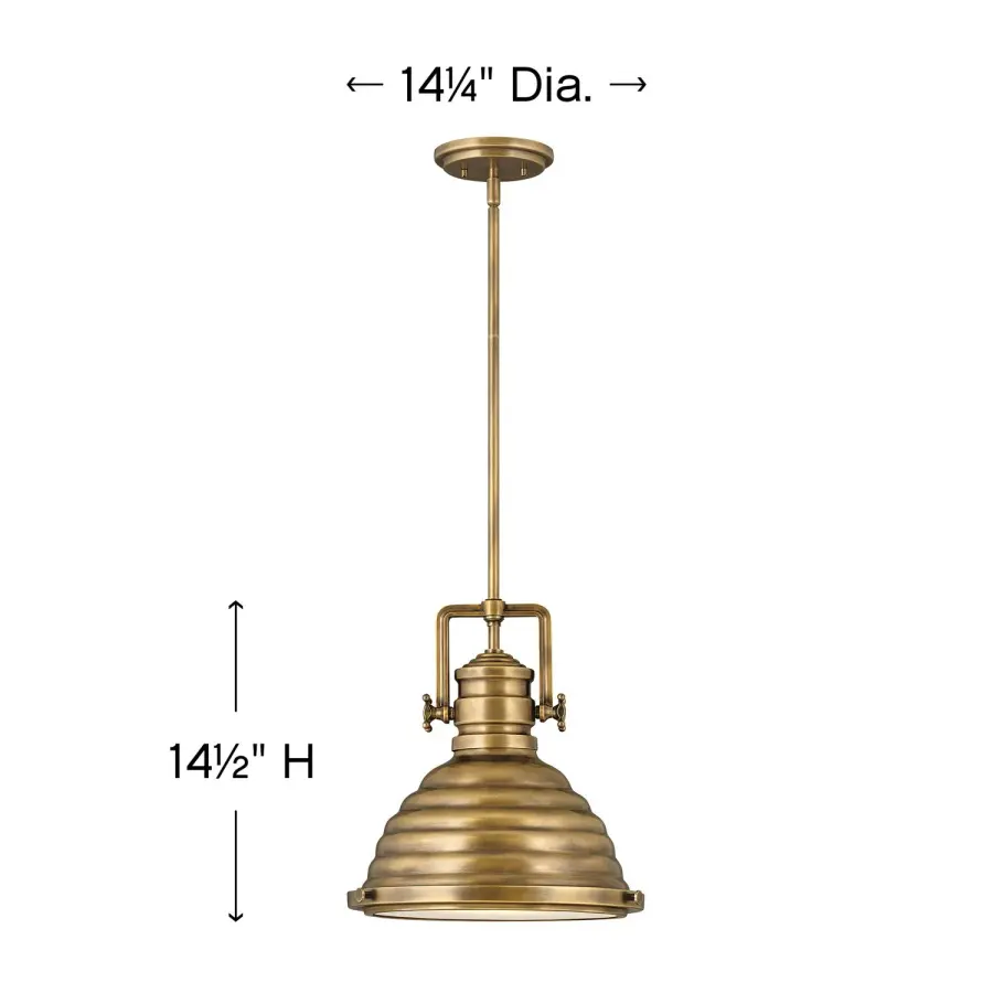 Keating LED Pendant in Heritage Brass - Image 2