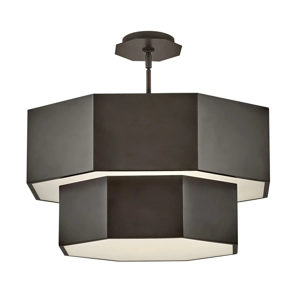 Facet LED Chandelier in Black Oxide