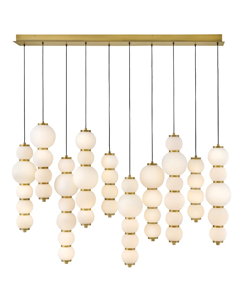 Trigo LED Linear Pendant in Lacquered Brass