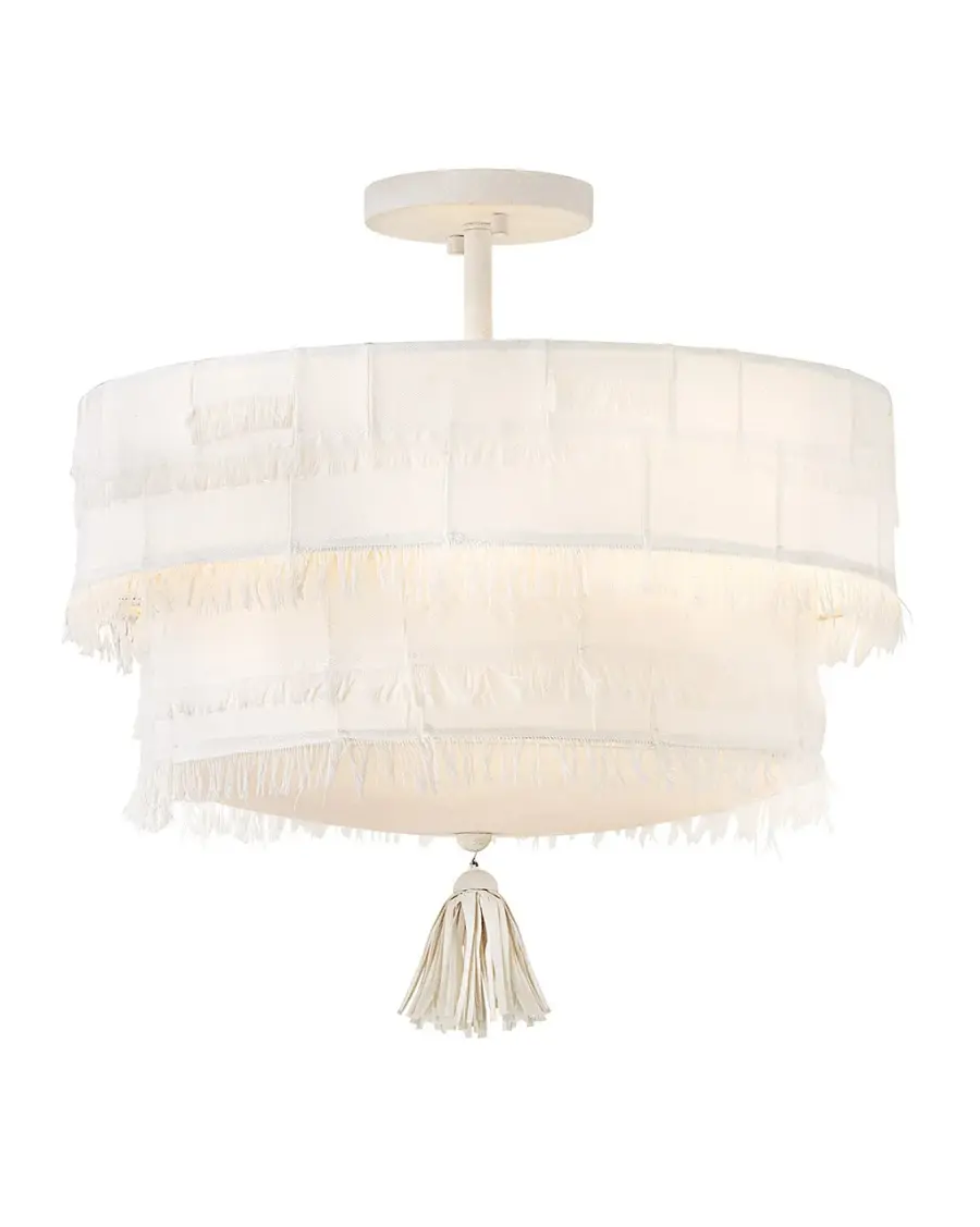 Baya LED Semi-Flush Mount in Textured Plaster - Image 1