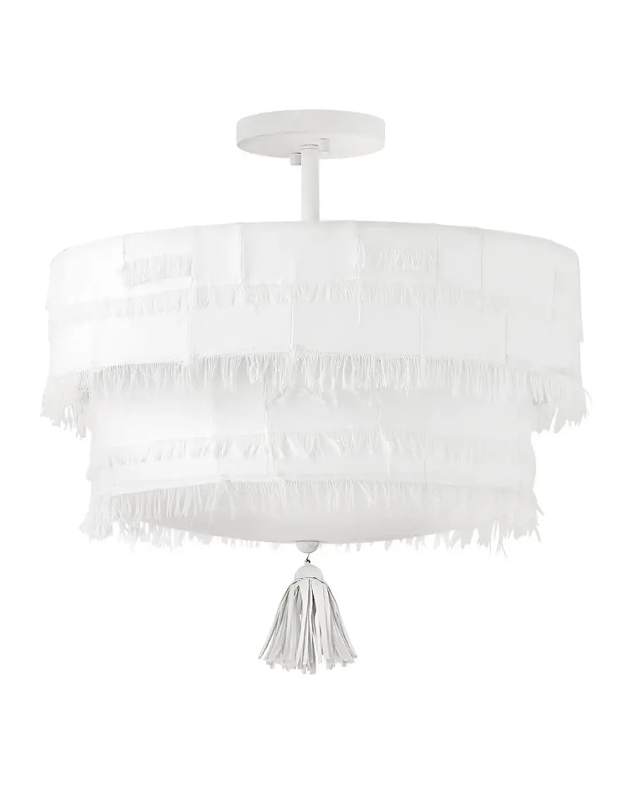Baya LED Semi-Flush Mount in Textured Plaster - Image 2