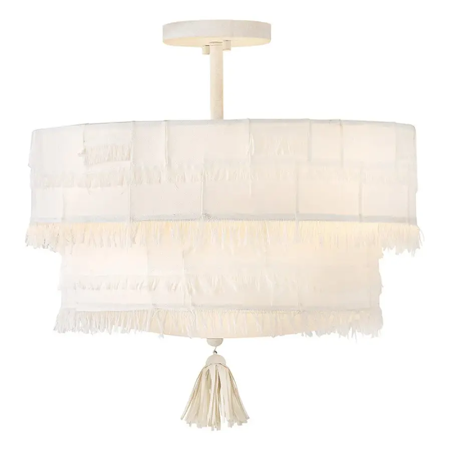 Baya LED Semi-Flush Mount in Textured Plaster - Image 12