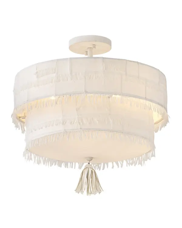 Baya LED Semi-Flush Mount in Textured Plaster - Image 5