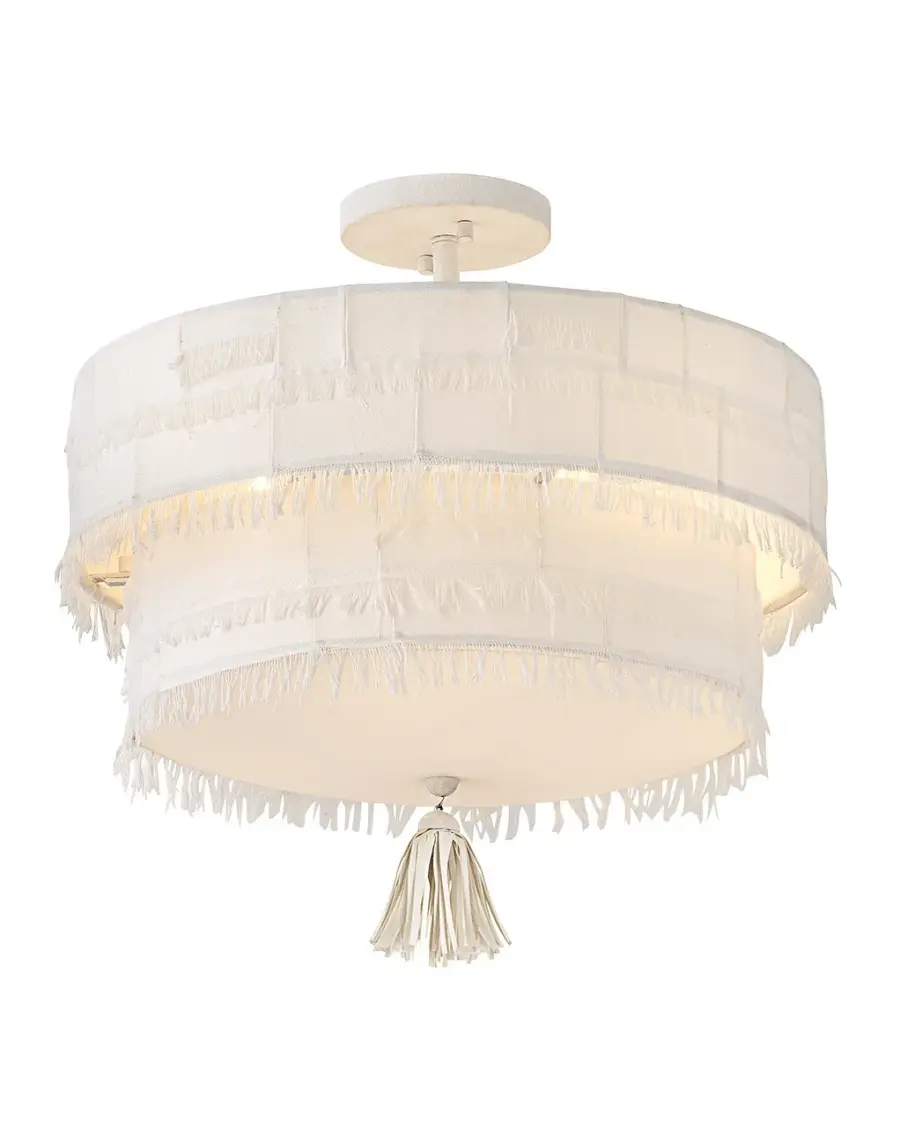 Baya LED Semi-Flush Mount in Textured Plaster - Image 5