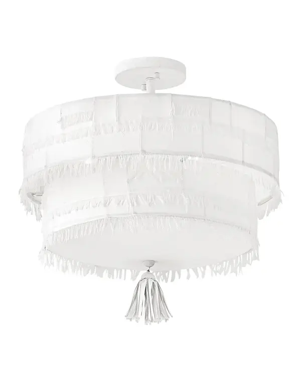 Baya LED Semi-Flush Mount in Textured Plaster - Image 7