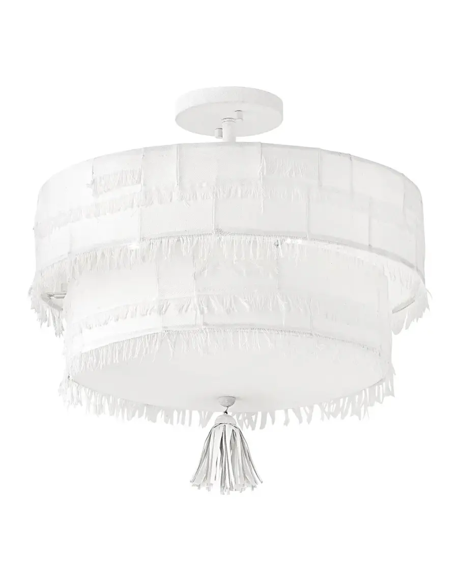 Baya LED Semi-Flush Mount in Textured Plaster - Image 7