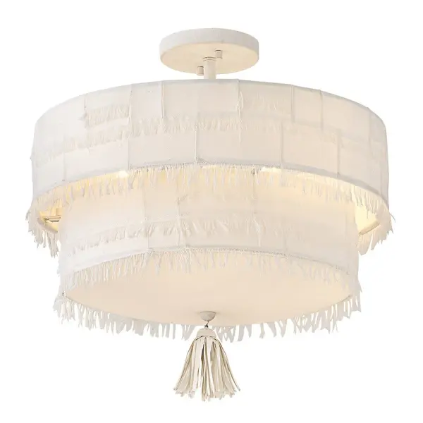 Baya LED Semi-Flush Mount in Textured Plaster - Image 10