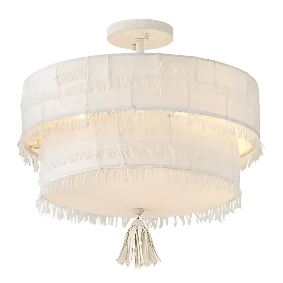 Baya LED Semi-Flush Mount in Textured Plaster - Image 10