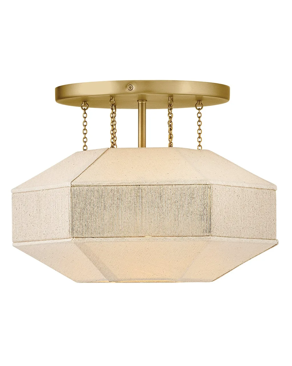 Lyla LED Semi-Flush Mount in Lacquered Brass
