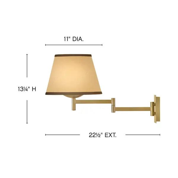 A take on traditional sconce styles, Sonia’s tapered shades feature contrasting top and bottom binding. The chic metal frame and accents are finished in versatile Lacquered Brass to complement any color palette. - alternate view