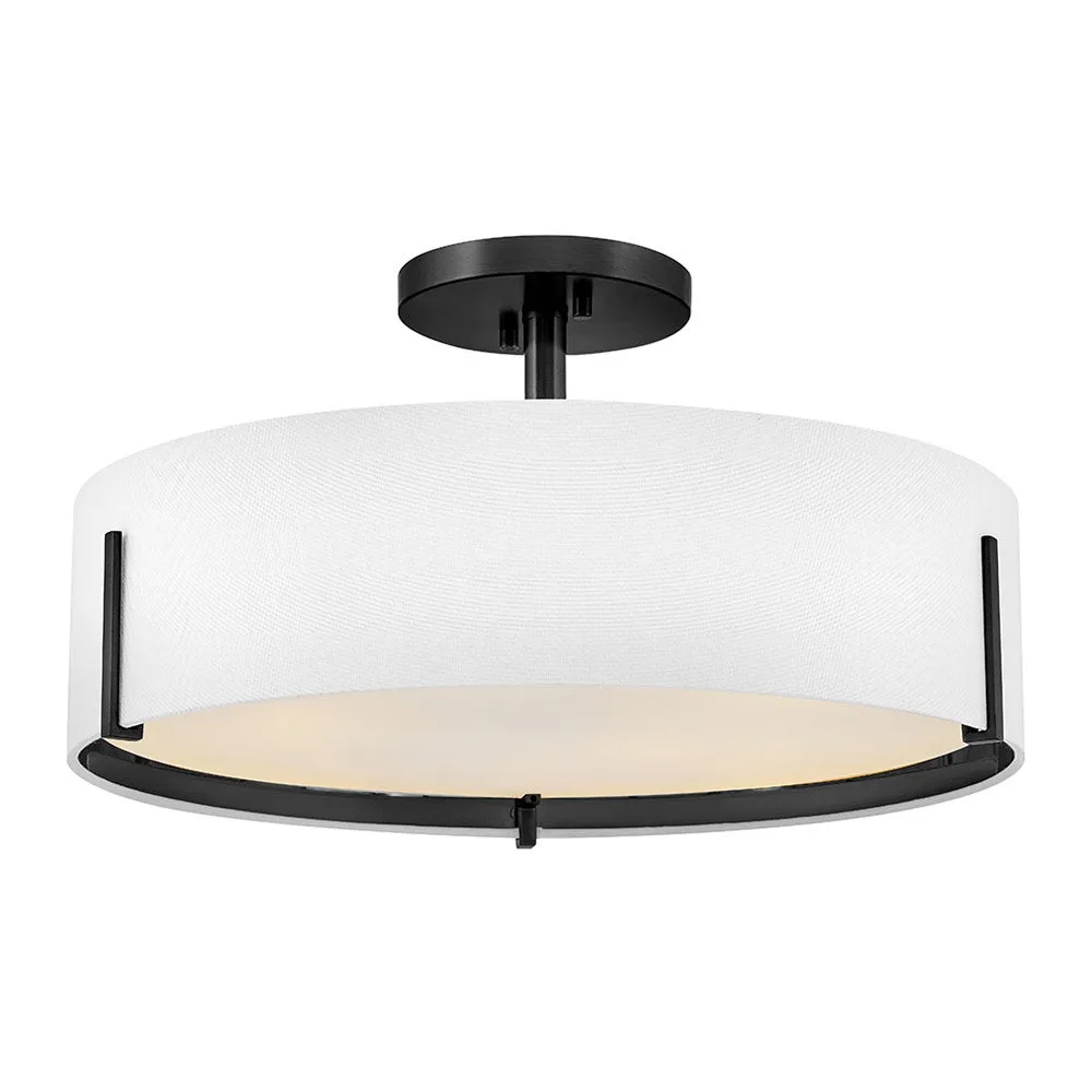 Halle LED Semi-Flush Mount in Black