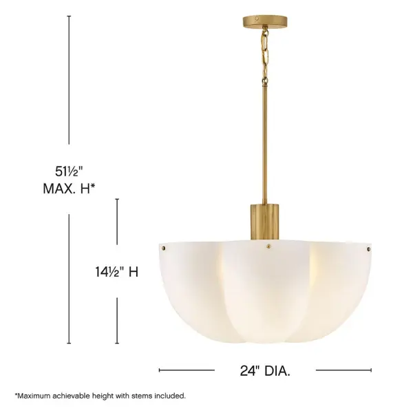 Shapely and beautiful, Becca’s cloverlike shade is hand-blown from etched opal glass and diffuses even bright light throughout your living space. A classic Heritage Brass finish accentuates ribbed detailing. - alternate view
