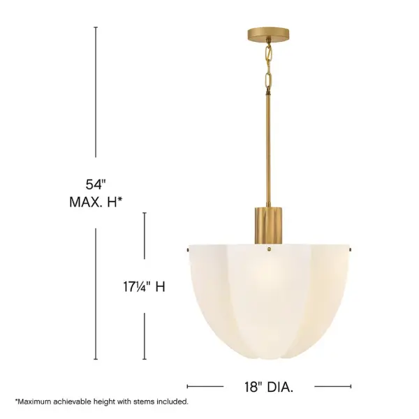 Shapely and beautiful, Becca’s cloverlike shade is hand-blown from etched opal glass and diffuses even bright light throughout your living space. A classic Heritage Brass finish accentuates ribbed detailing. - alternate view