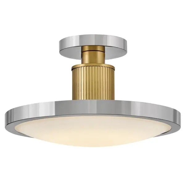 With a midcentury-inspired design, Kieran’s stylishly minimal silhouette accentuates Etched White glass with a transitional frame decorated with ribbed detailing along the central column. Brilliant LED illumination provides a comfortable glow complemented by classic finishes that easily integrate into any décor style.