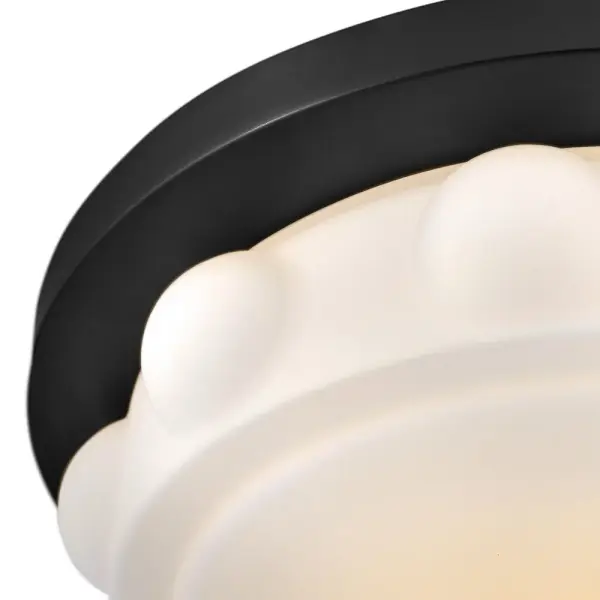 Perfectly styled to fit even the smallest spaces, Zoey’s modern, low-profile design is elegantly crafted with mouth-blown Etched Opal glass shade complemented by a minimal backplate in a classic finish. Fully dimmable, universal voltage LEDs create a warm and cozy glow in any setting. - alternate view