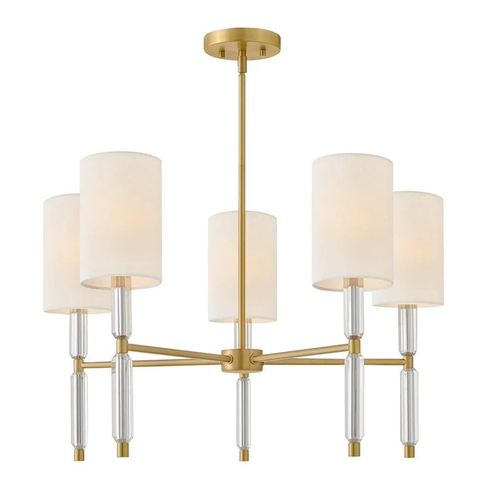 Anika LED Chandelier in Lacquered Brass