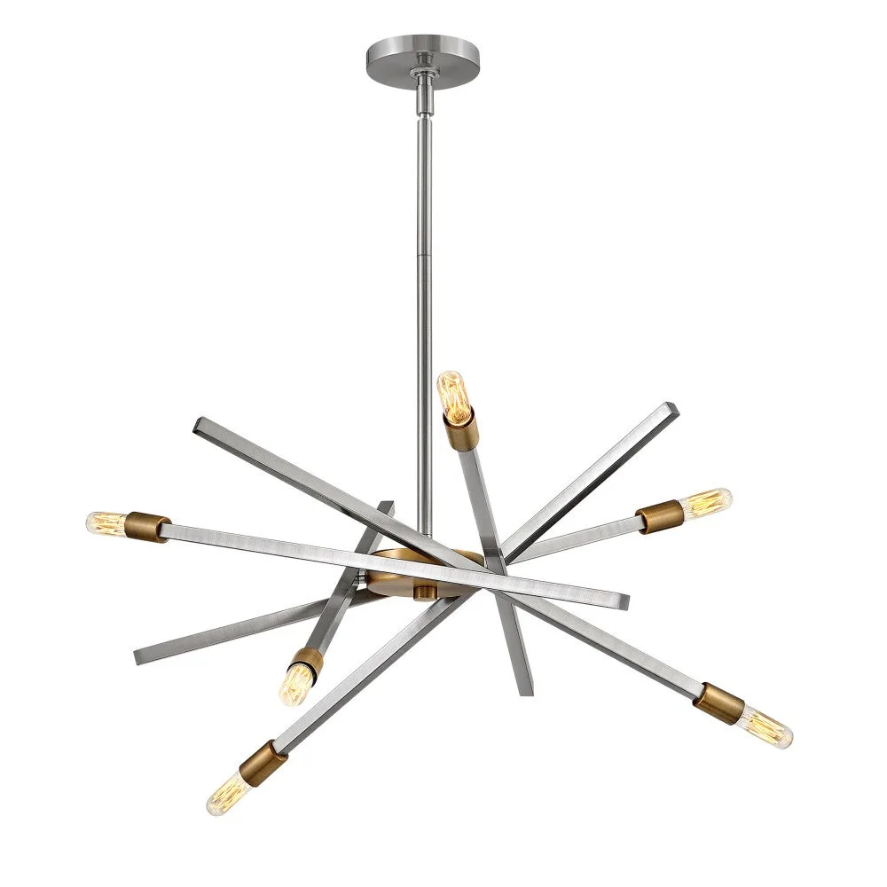 Archer LED Chandelier in Brushed Nickel
