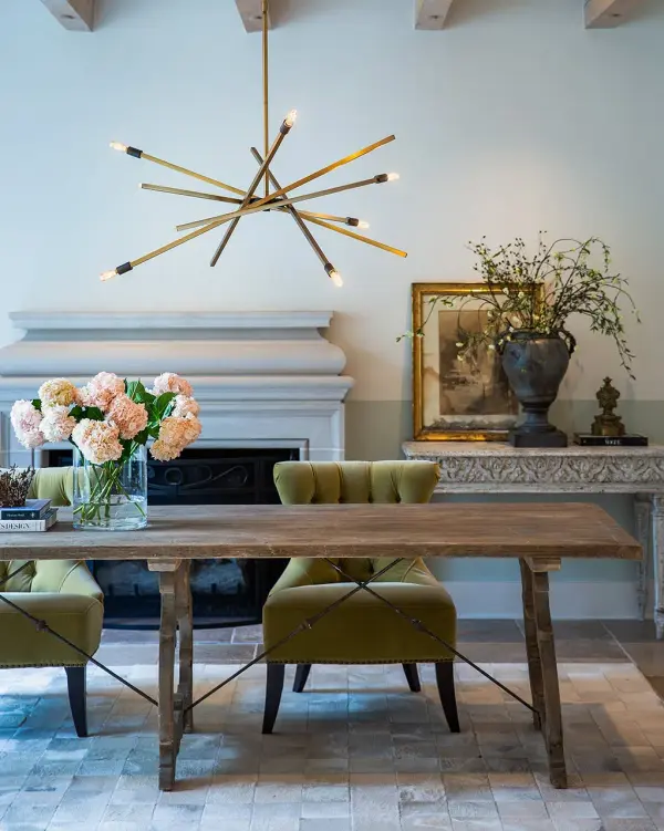 The Archer LED Chandelier combines mid-century design with contemporary flexibility. Its articulating arms and Heritage Brass finish create a sophisticated focal point, while integrated LED technology provides energy-efficient illumination. - alternate view