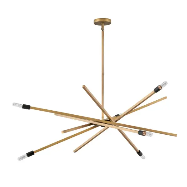 Archer LED Chandelier in Heritage Brass - Image 6