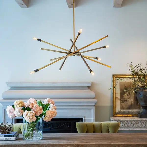 Archer LED Chandelier in Heritage Brass - Image 7