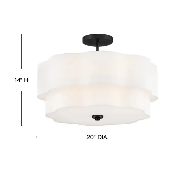 Gwen LED Semi-Flush Mount in Black - Image 8