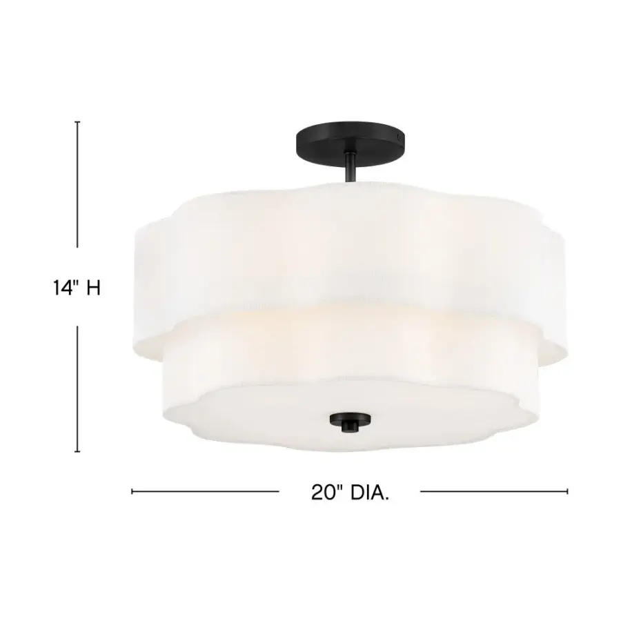 Gwen LED Semi-Flush Mount in Black - Image 8